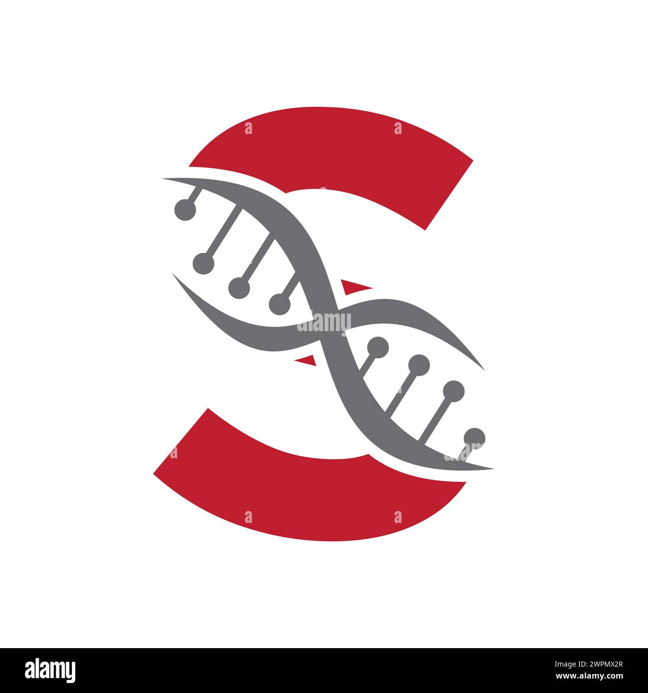 DNA-Logo auf Buchstabe S Vektorvorlage für Gesundheitssymbol Stock Vektor