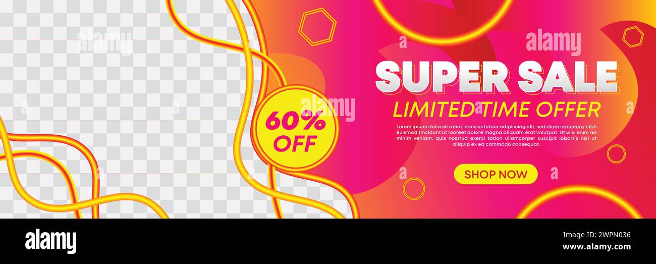 Super-Sale-Banner zum Saisonende. mega Flash Sale Rabatt Webbanner Vorlage Werbebeiträge. Rabattbanner für Online-Shopping Stock Vektor