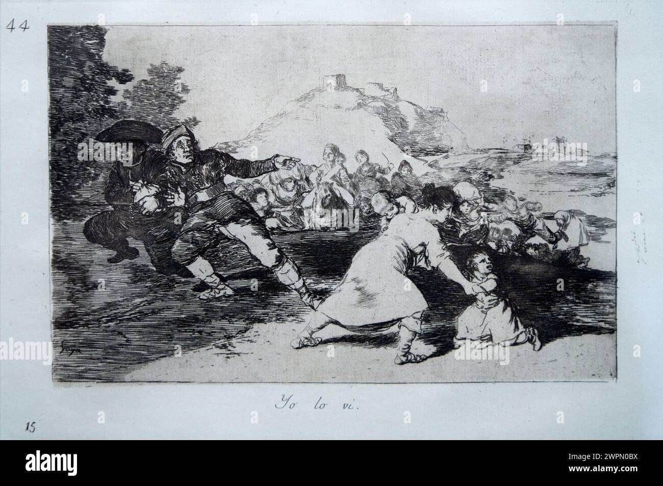 „Katastrophe 44. Yo lo ví. Ich sah es“, die Katastrophen des Krieges, Francisco de Goya (1746-1828), Reina Sofia Museum, Madrid, Spanien Stockfoto