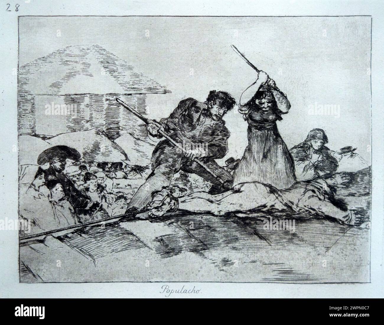 „Katastrophe 28. Populacho. Rabble“, die Katastrophen des Krieges, Francisco de Goya (1746-1828), Reina Sofia Museum, Madrid, Spanien Stockfoto