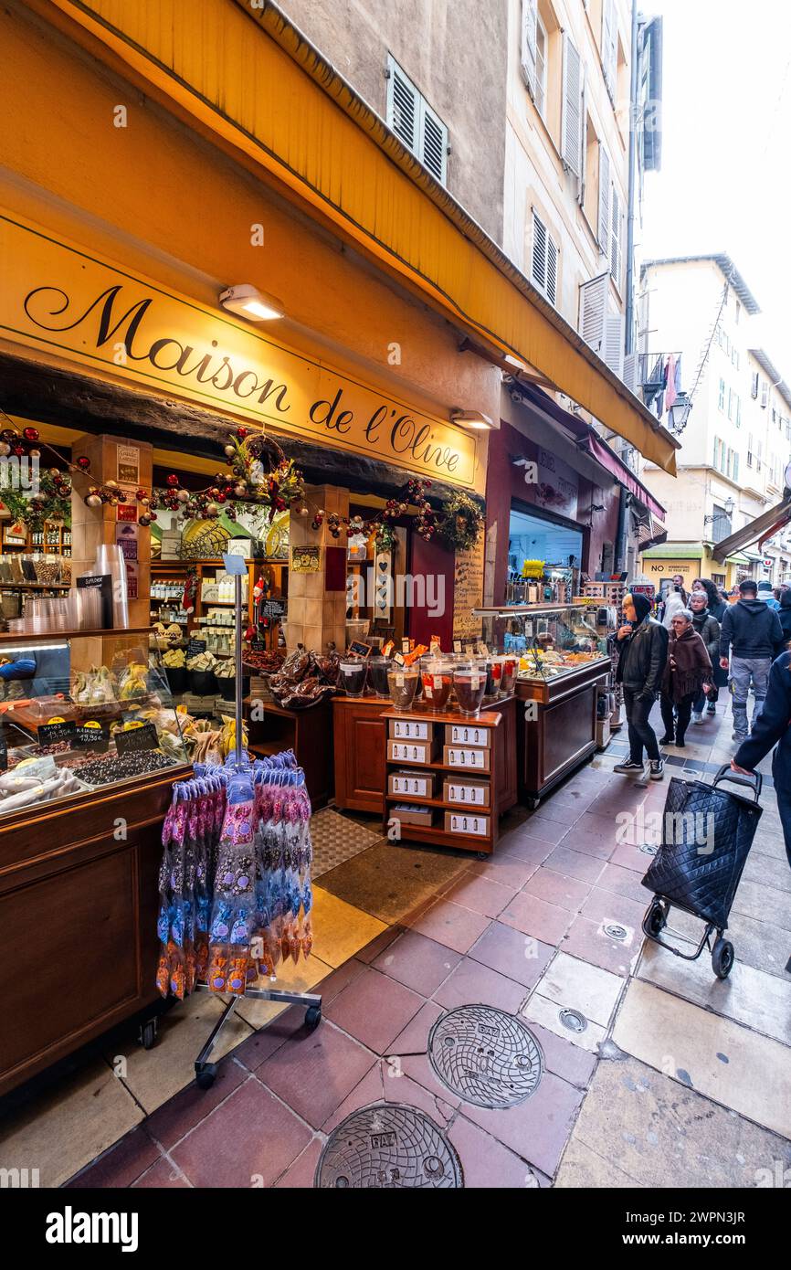 Altstadt von Nizza, im Winter Nizza, Südfrankreich, Cote d'Azur, Frankreich, Europa Stockfoto