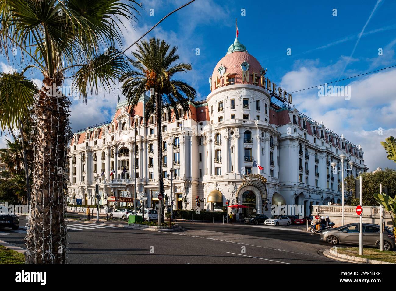Hotel Negresco in Nizza, Nizza im Winter, Südfrankreich, Cote d'Azur, Frankreich, Europa Stockfoto