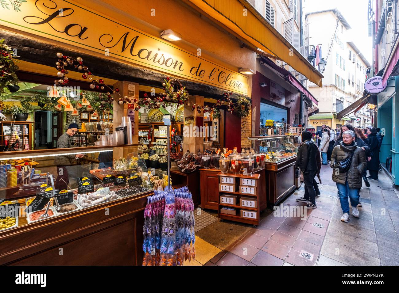Altstadt von Nizza, im Winter Nizza, Südfrankreich, Cote d'Azur, Frankreich, Europa Stockfoto