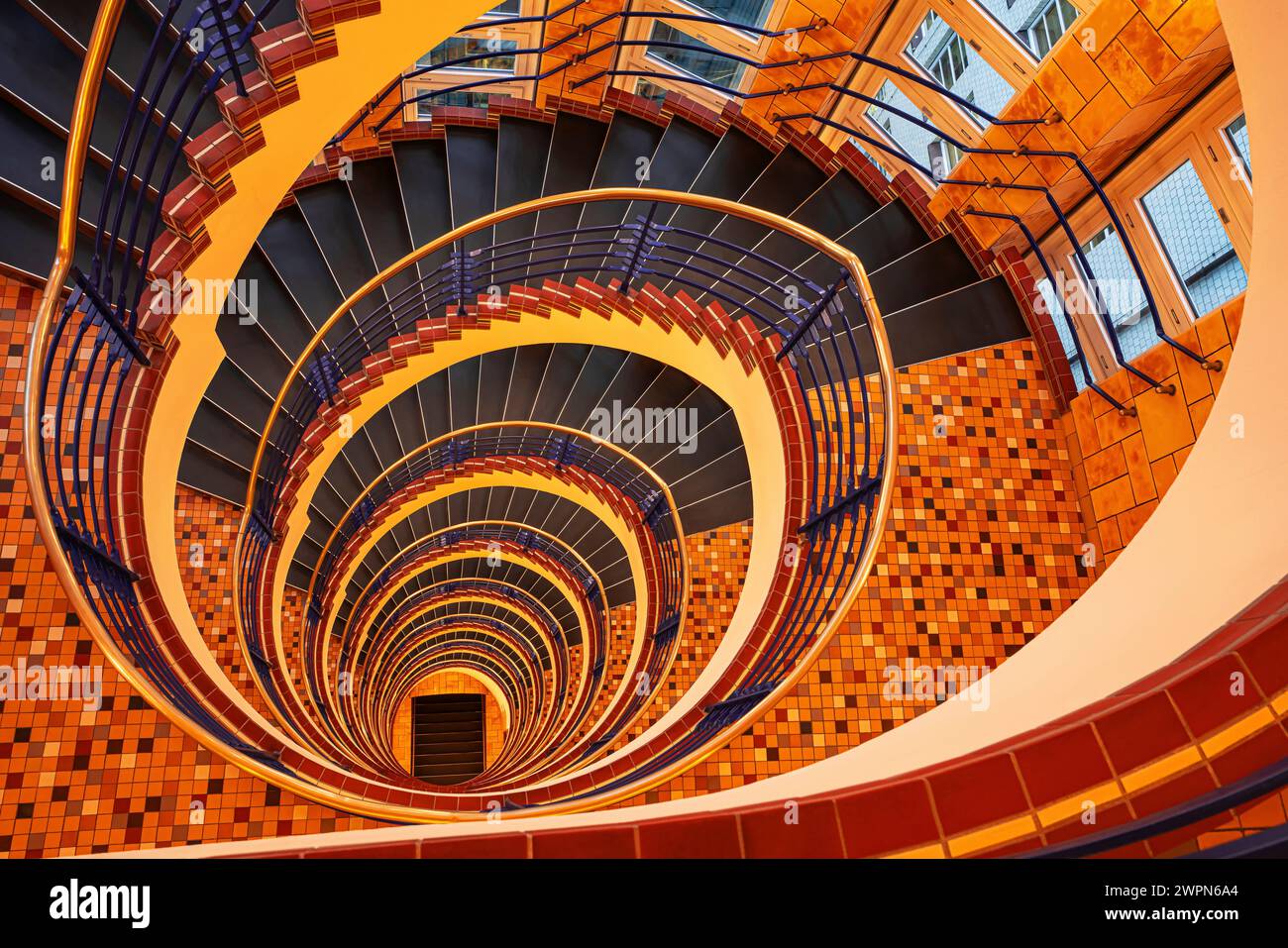 Treppenhaus im Brahmskontor, Hamburg Stockfoto
