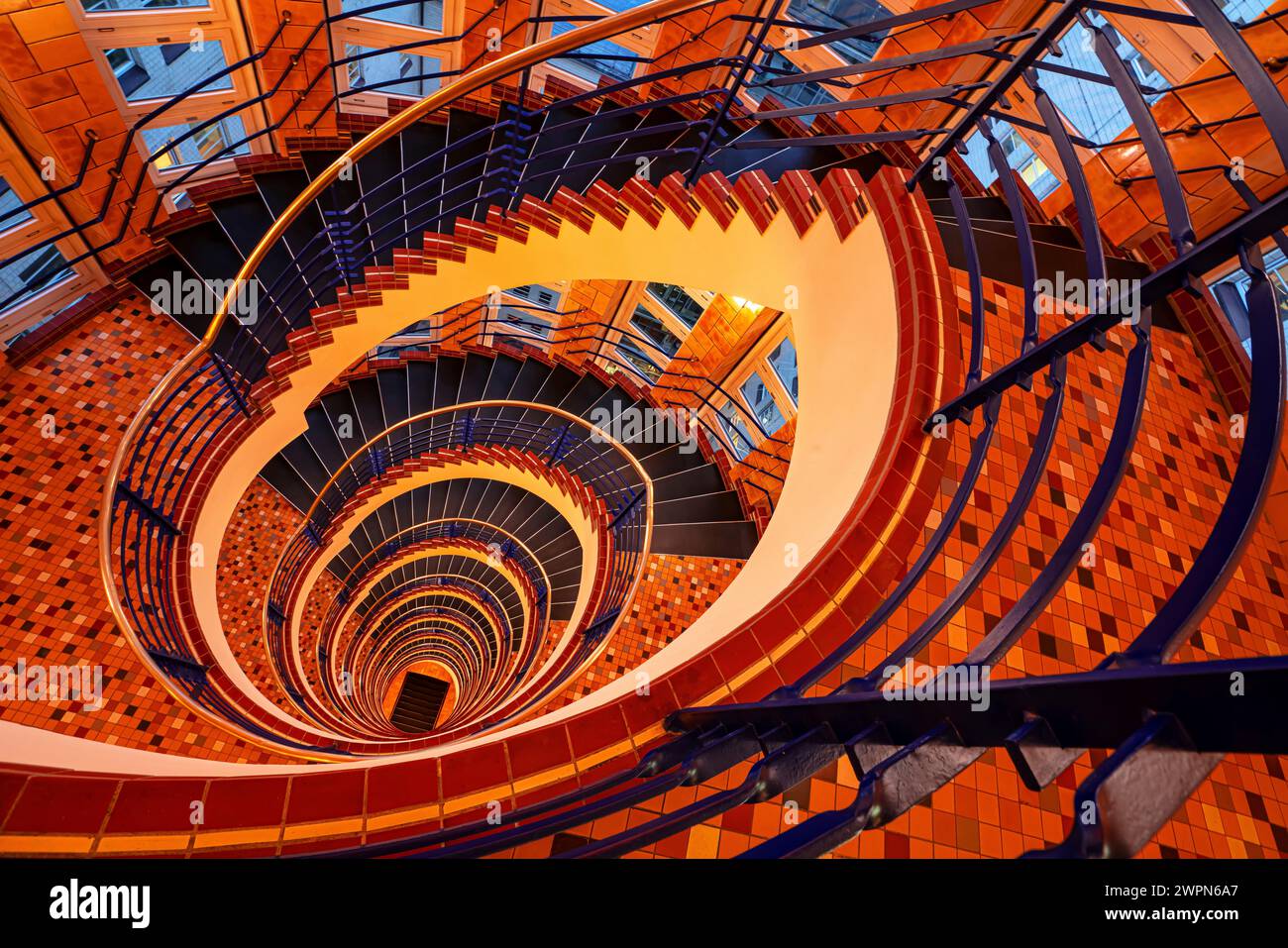 Treppenhaus im Brahmskontor, Hamburg Stockfoto