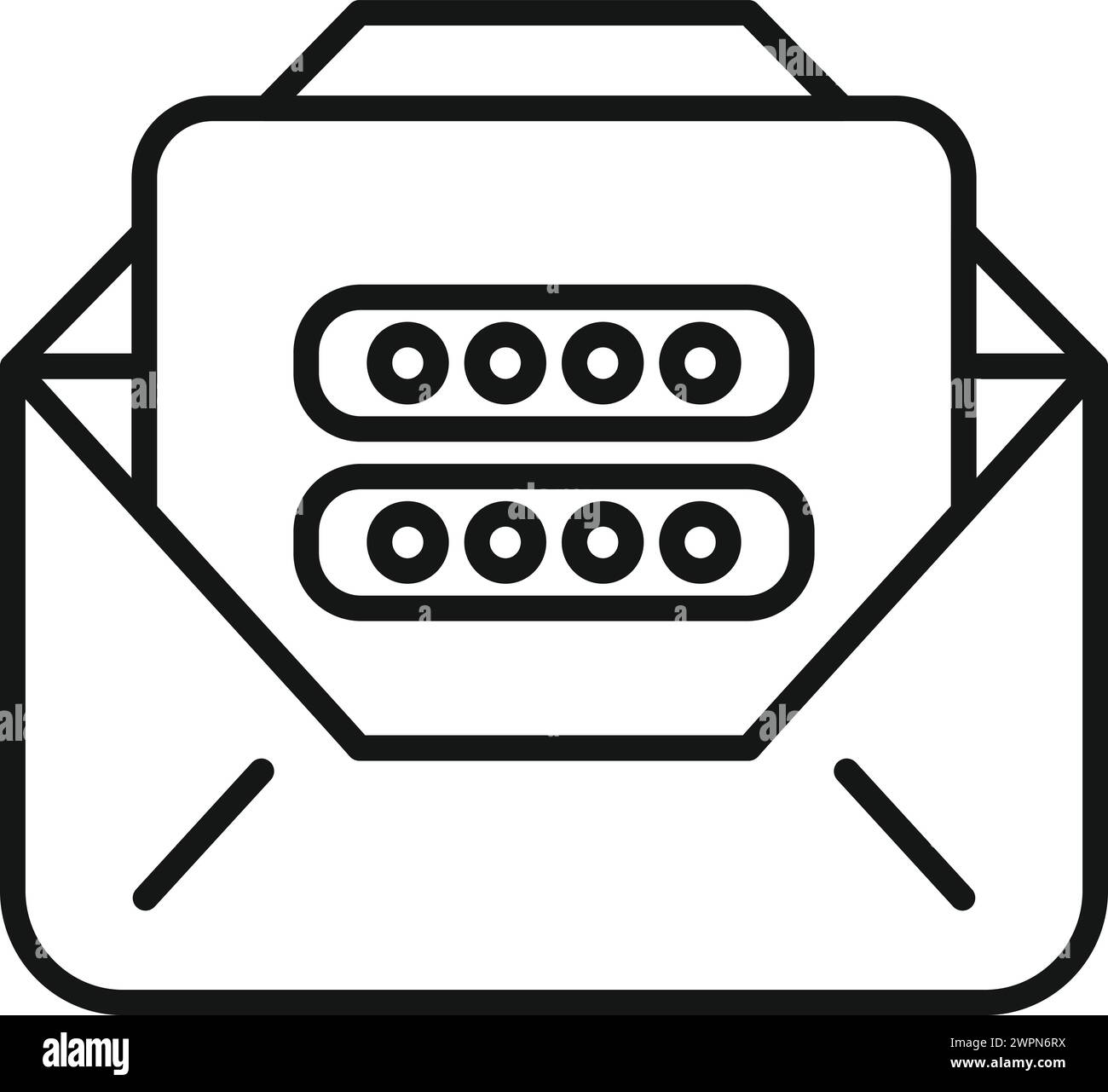 Neue E-Mail-Anmeldung Symbol Konturvektor. Zahlenform. Abstimmungsfaktor digital Stock Vektor