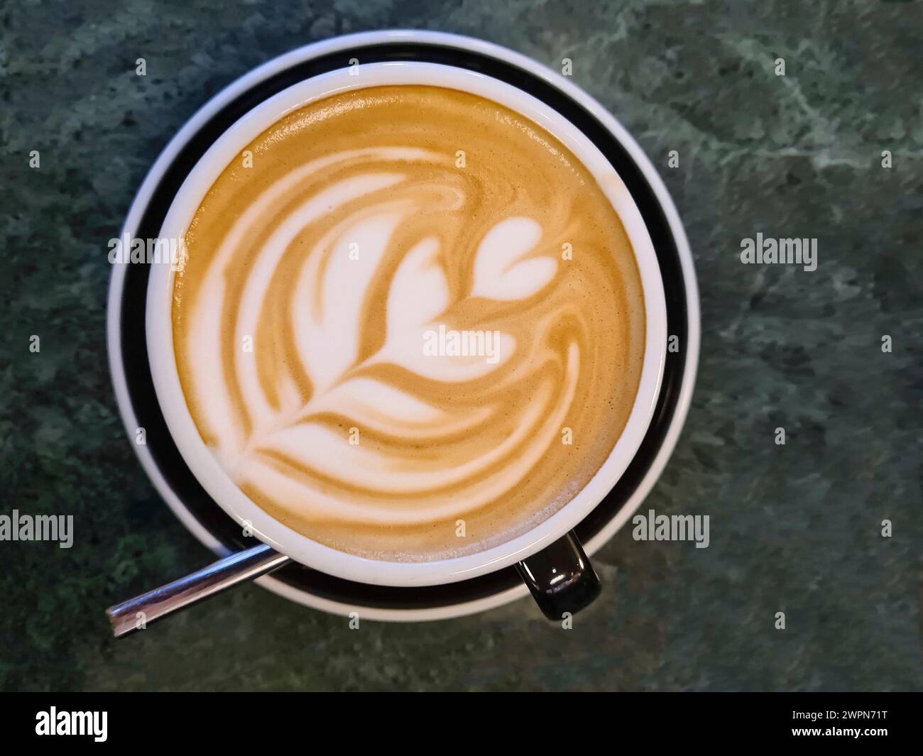 Eine Tasse Kaffee mit Milchschaum und Milchschaum Stockfoto