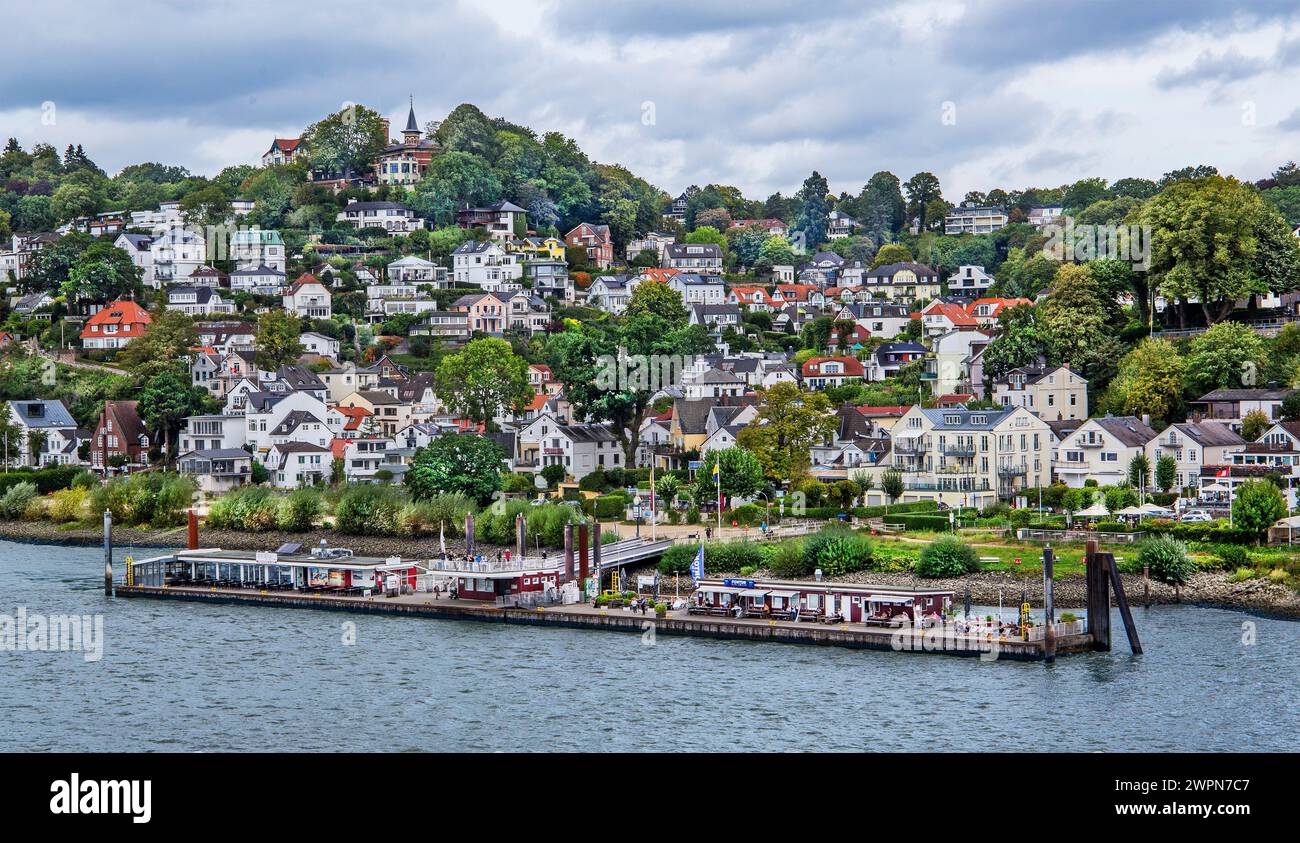 Bezirk Blankenese am Hochufer der Elbe mit dem Süllberg, Hamburg, Elbe, Bundesland Hamburg Stockfoto