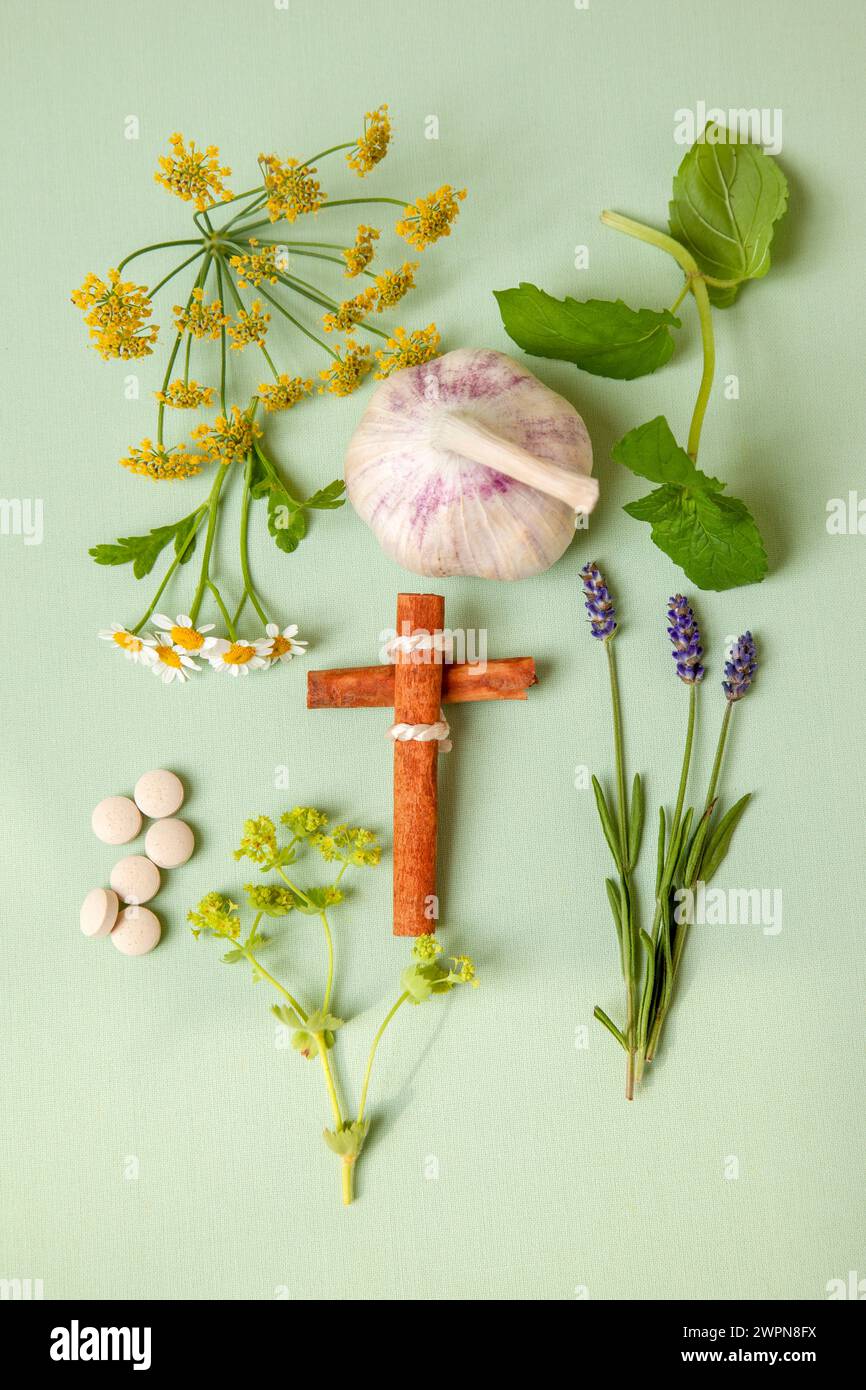 Klostermedizin, Medizin, Heilmethode, alternative Heilmethode, Gesundheit Stockfoto