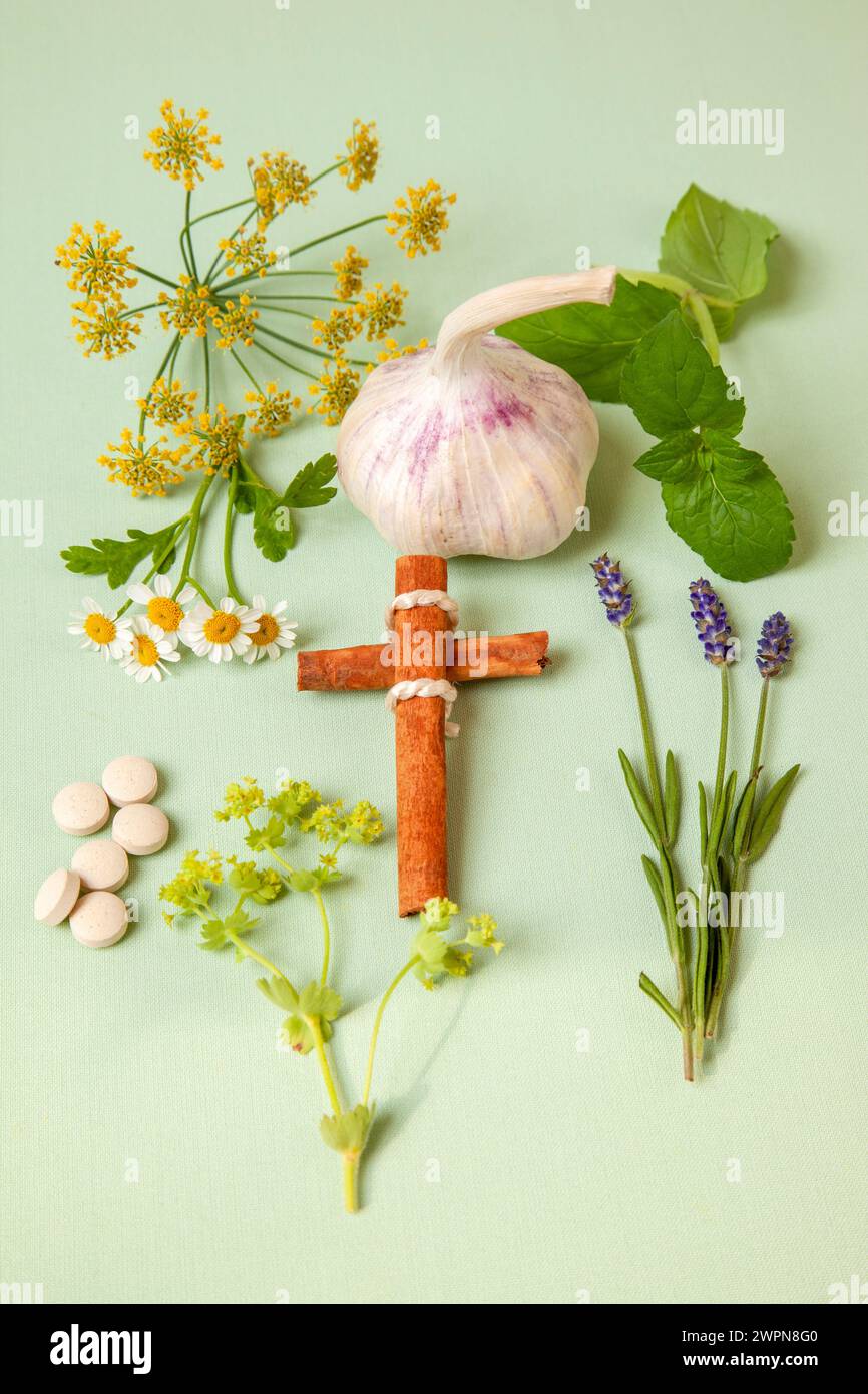 Klostermedizin, Medizin, Heilmethode, alternative Heilmethode, Gesundheit Stockfoto