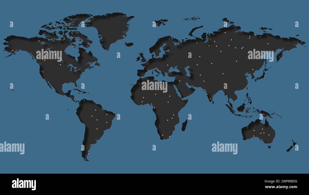 Weltkarte mit globalem Verbindungsnetzwerk Stockfoto