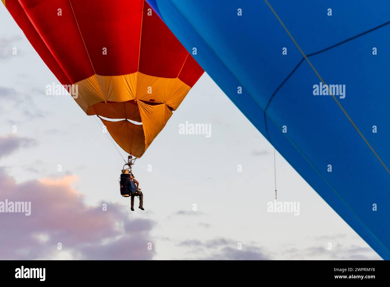 Canberra, Australien. März 2024. Heißluftballons sind am 9. März 2024 über Canberra, Australien, abgebildet. Als eines der wichtigsten Veranstaltungen in der australischen Hauptstadt findet hier vom 9. Bis 17. März Canberra Balloon Spectacular statt. Quelle: Chu Chen/Xinhua/Alamy Live News Stockfoto