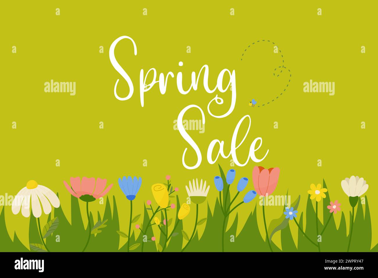 Frühlingsangebot, Rabatte, Banner, Poster, Werbung, mit Blumen Illustration Stock Vektor