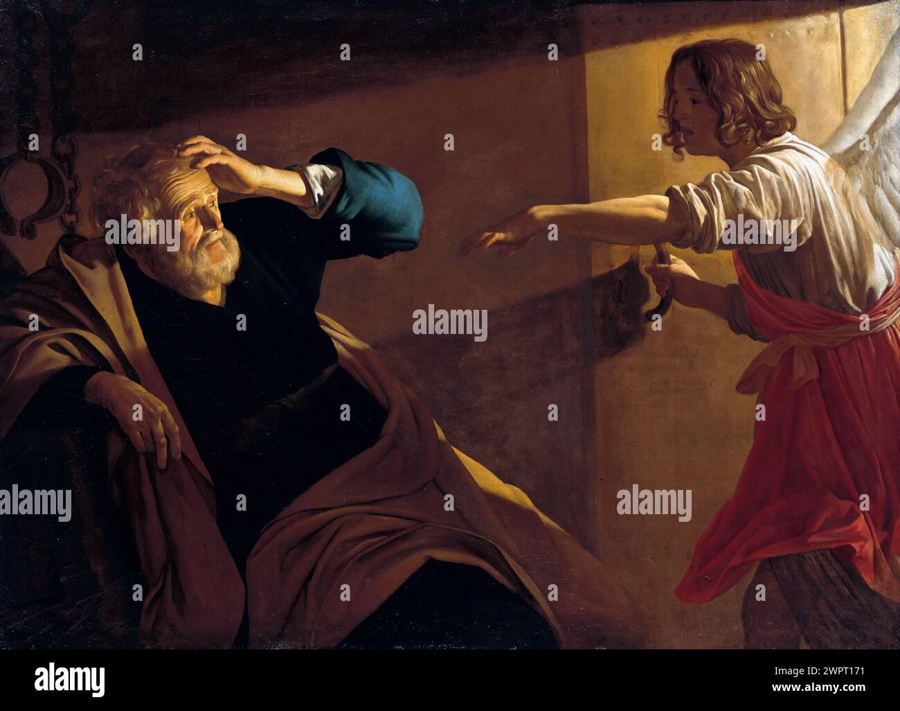 Gerrit van Honthorst (1590–1656) – die Freilassung Peters aus dem Gefängnis Stockfoto