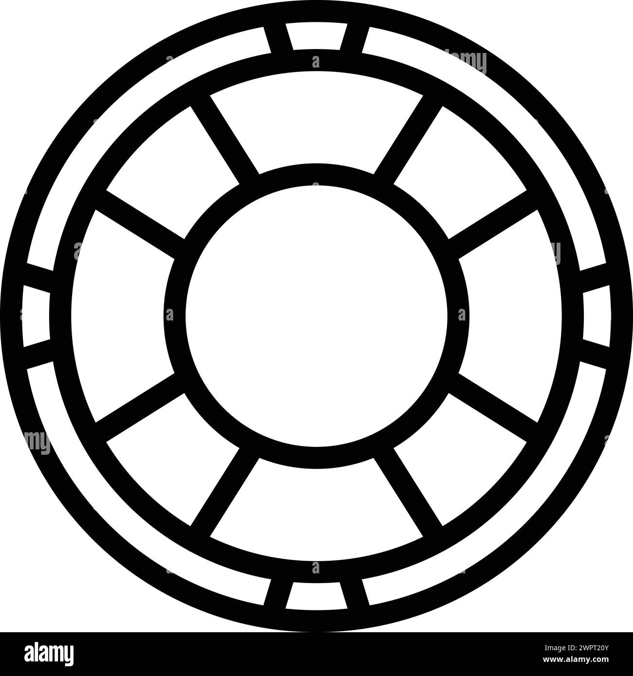 Icon für Rettungsausrüstung Konturvektor. Rettungsschwimmer-Überwachung. Marine-Notfallhilfe Stock Vektor