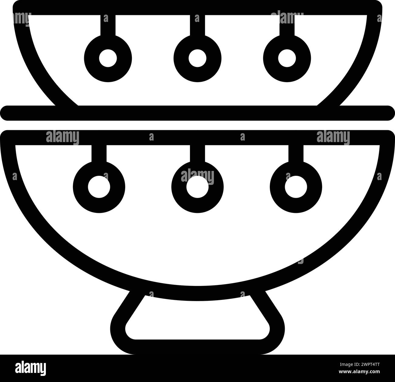 Lebensmittel Einstellung Tischutensilien Symbol Umrissvektor. Serviert Essenswerkzeuge. Kochutensilien Stock Vektor