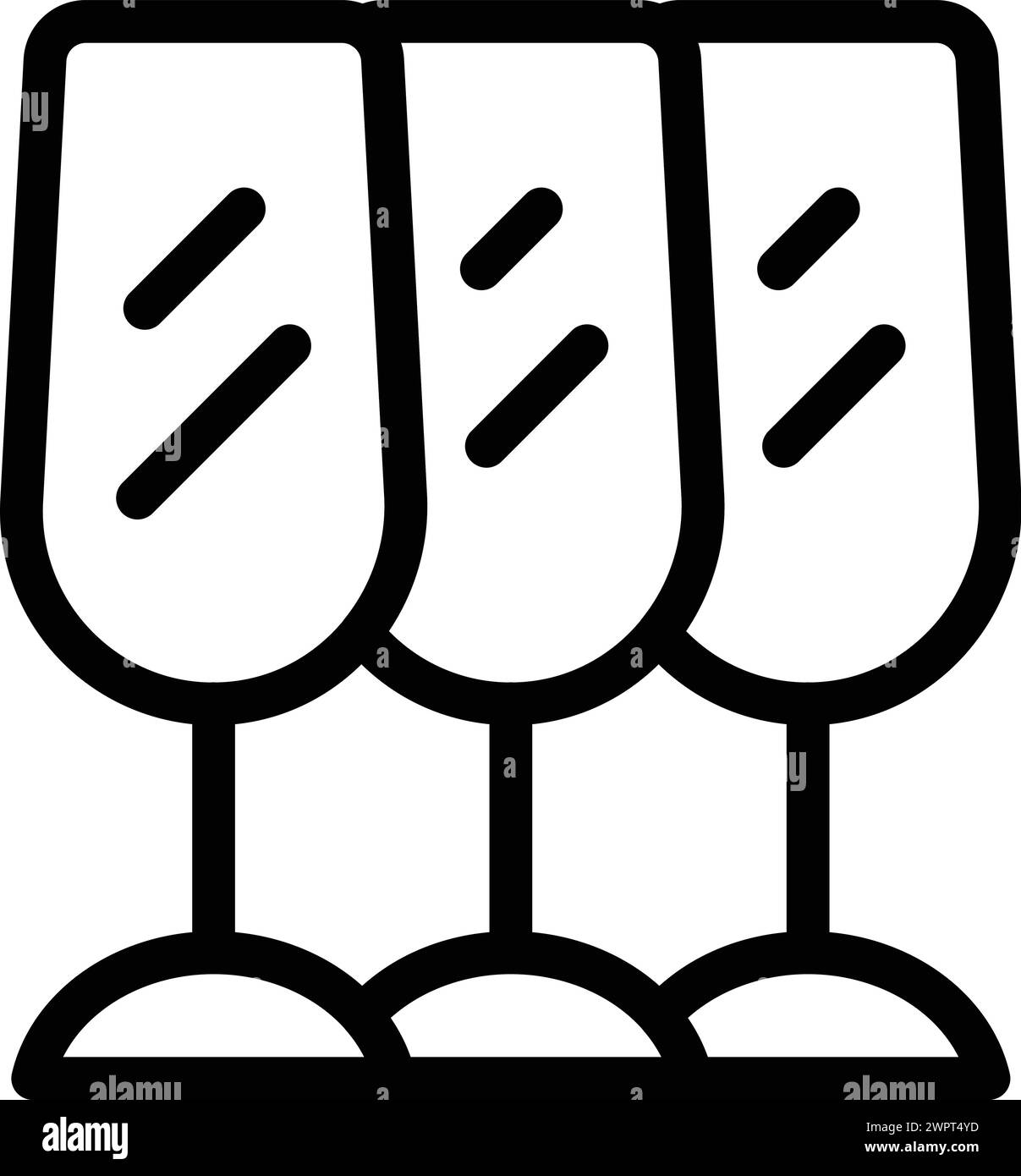 Sektgläser Icon Umrissvektor. Getränkegläser. Servieren von Tischzubehör Stock Vektor