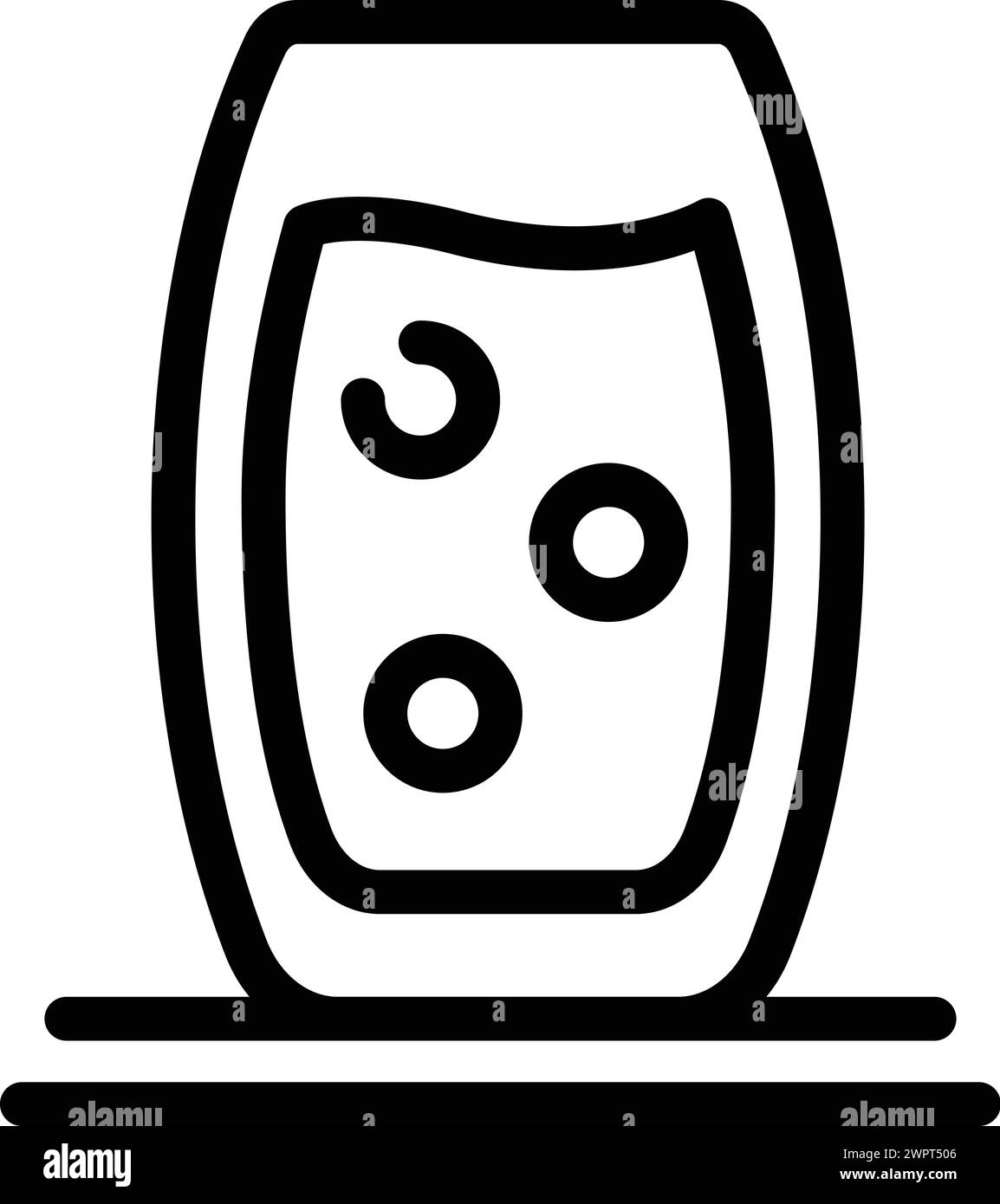 Glas mit Wassersymbol Umrissvektor. Trinken Sie Geschirr. Küche versorgt Schiffe Stock Vektor