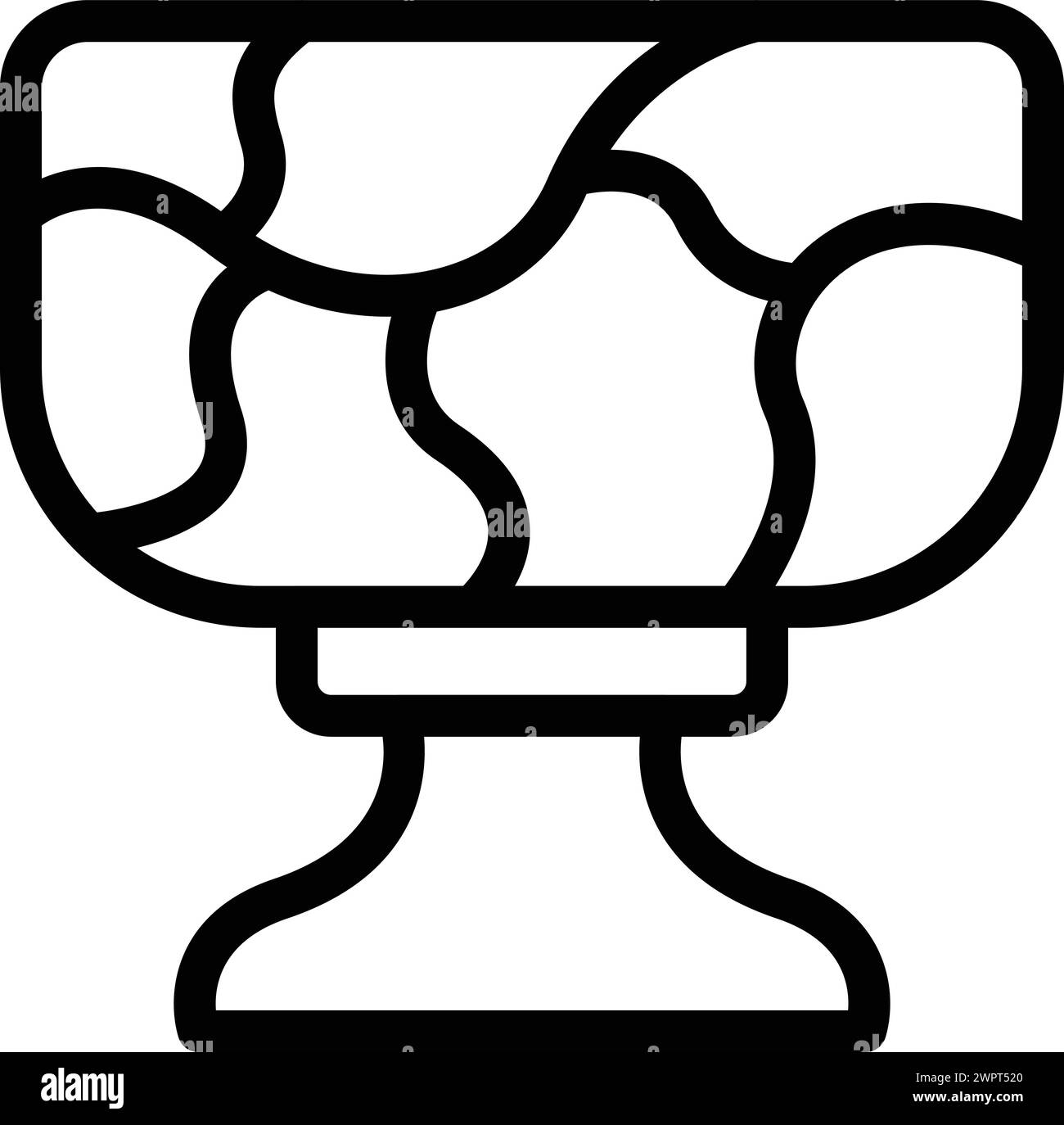 Keramikvase Symbol Umrissvektor. Töpferwaren und Geschirr. Haushaltszubehör Stock Vektor