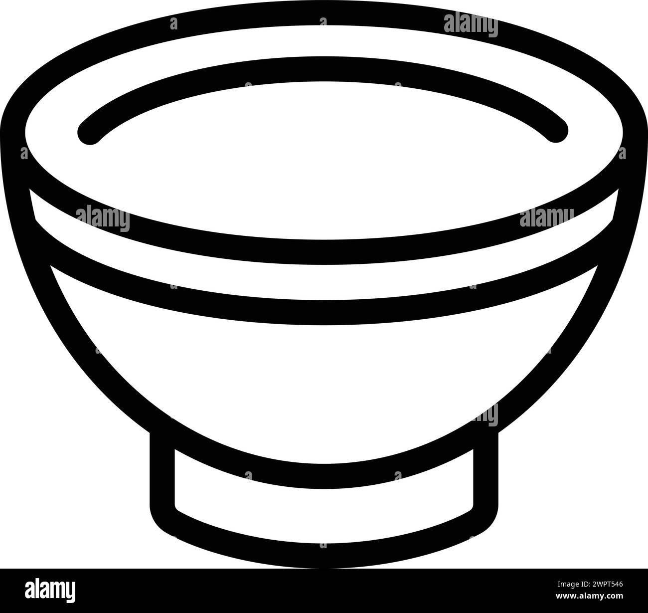 Keramik Schüssel Symbol Umrissvektor. Keramiksuppe. Speisegefäß Stock Vektor