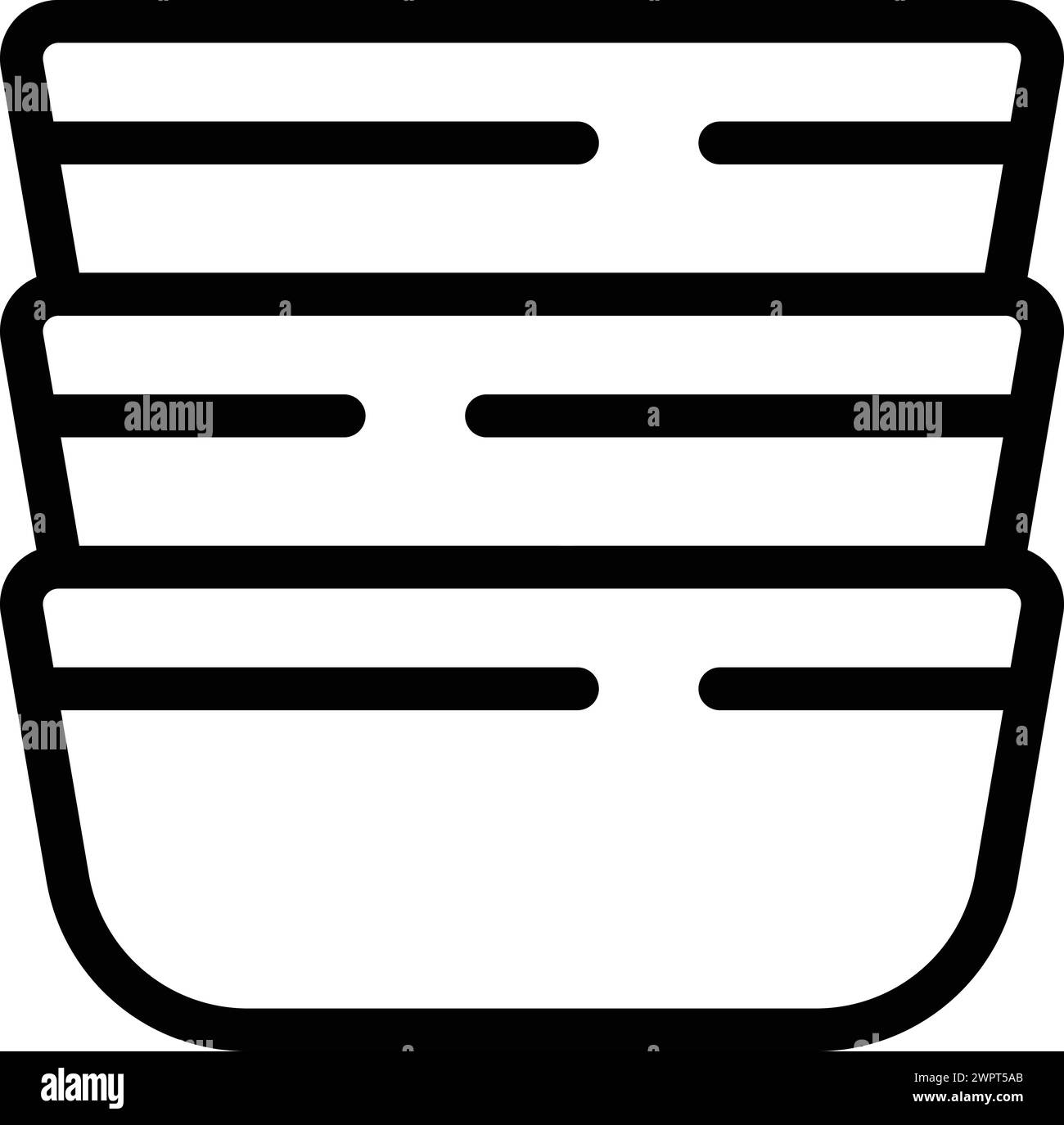 Essensutensilien Symbol Umrissvektor. Kochgefäße. Backofen Glaswaren Formen Stock Vektor