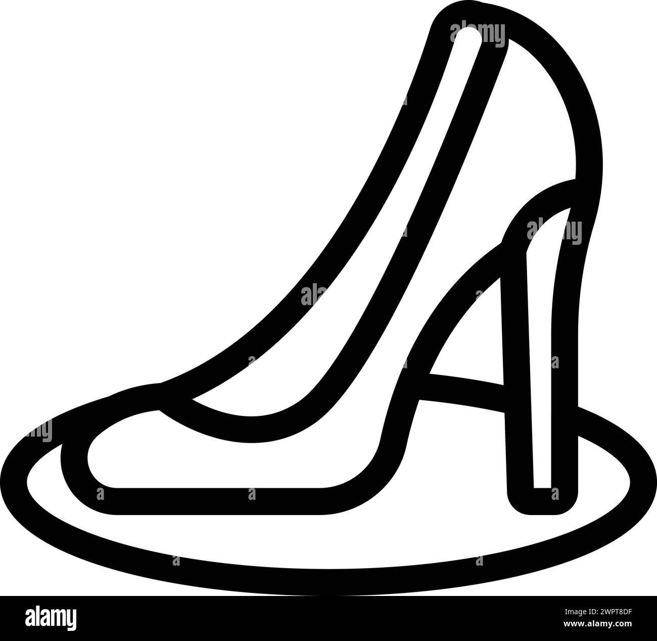 Designerschuhe Kollektion Icon Outline Vektor. Neue Stilettos anzeigen. High Heels für Damen Stock Vektor