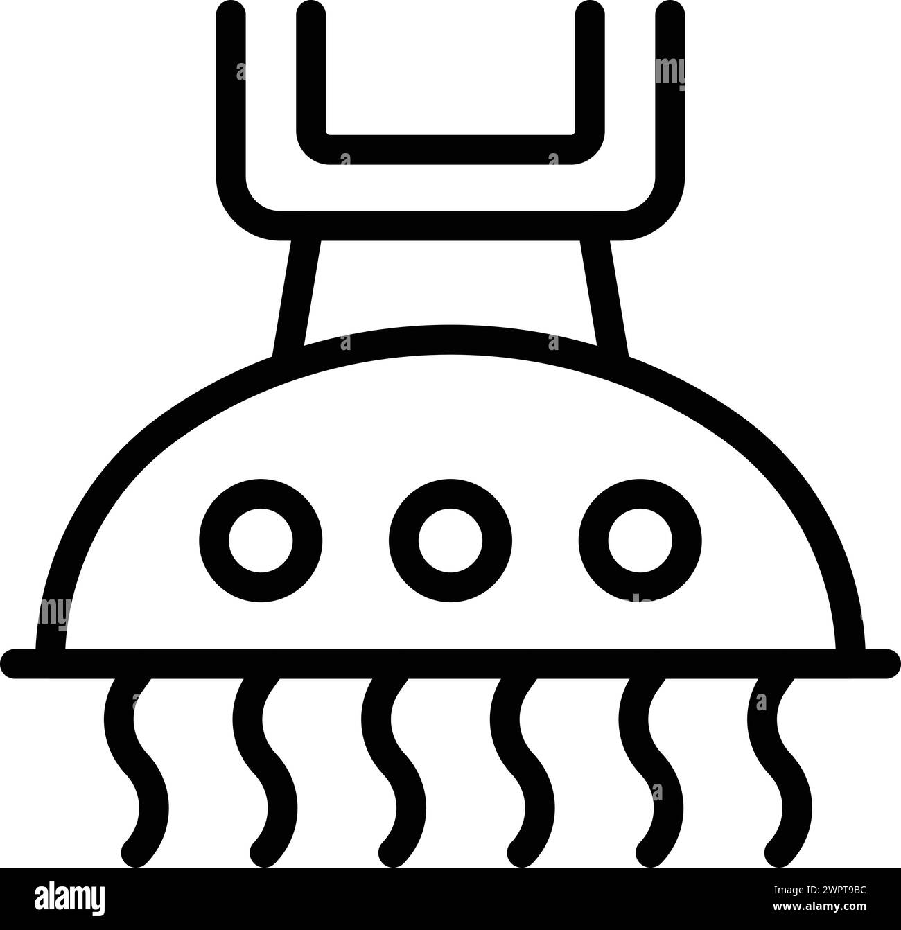 Küchenhaube Symbol Umrissvektor. Backofen Haushaltsgeräte. Kochluftabsauger Stock Vektor