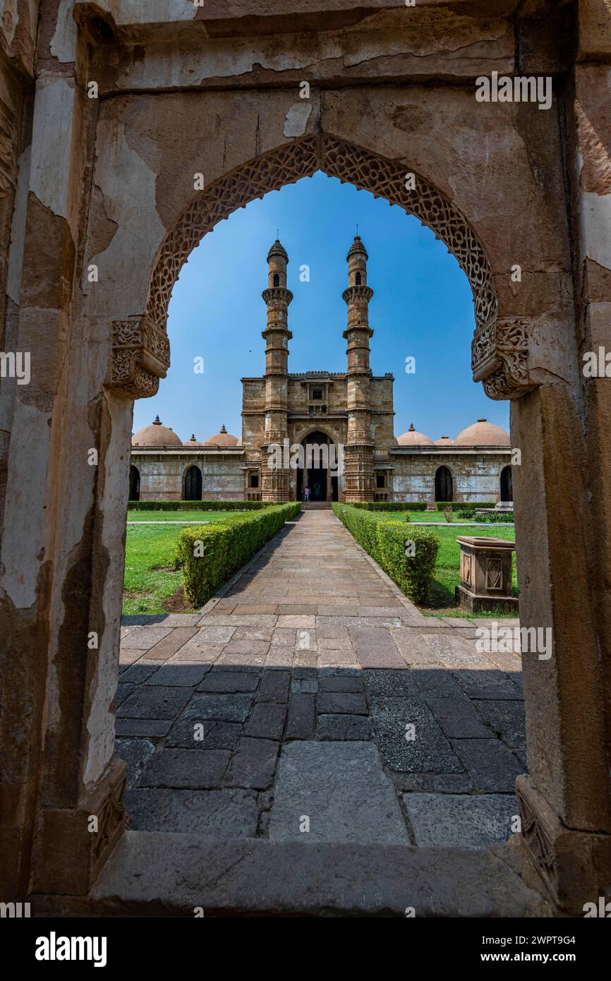 Jami-Moschee, UNESCO-Stätte Champaner-Pavagadh Archäologischer Park, Gujarat, Indien Stockfoto