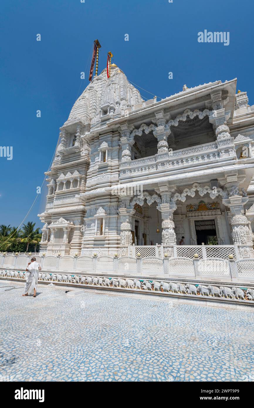 Marmor gebaut Dharamshala Manilaxmi Tirth Jain Tempel, Gujarat, Indien Stockfoto