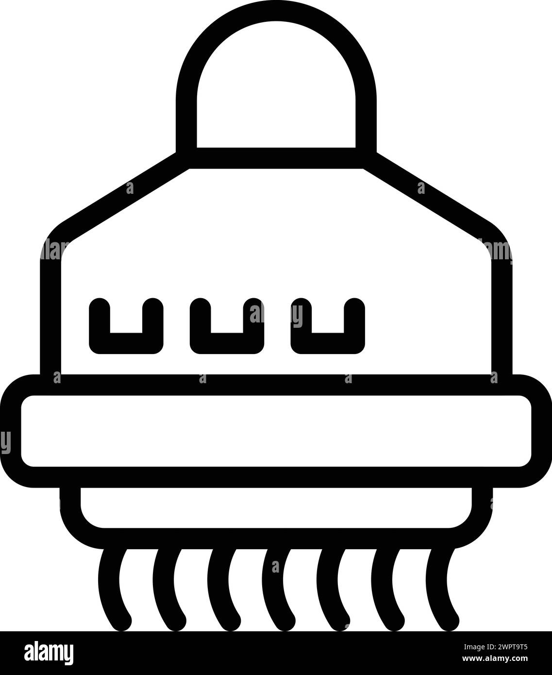 Bereichsextraktor Symbol Konturvektor. Stahllüftungstechnologie. Innovatives Küchengerät Stock Vektor
