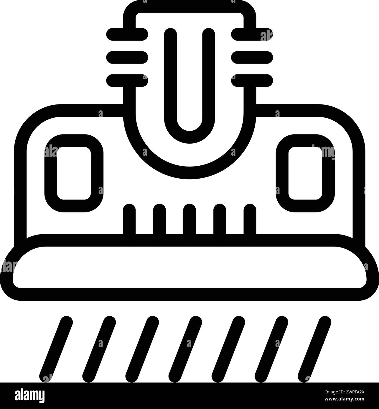 Dunstabzugshaube für die Küche Symbol Konturvektor. Ofentechnologie aus Stahl. Lüftungskocheinheit Stock Vektor