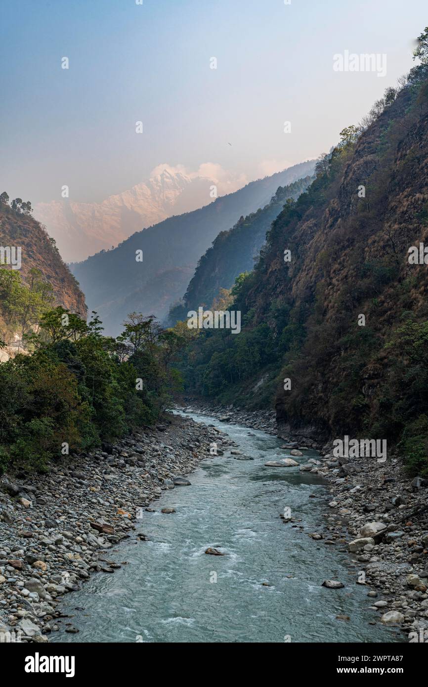 Wildes Tal, entlang der Autobahn nach Jomsom, Nepal Stockfoto