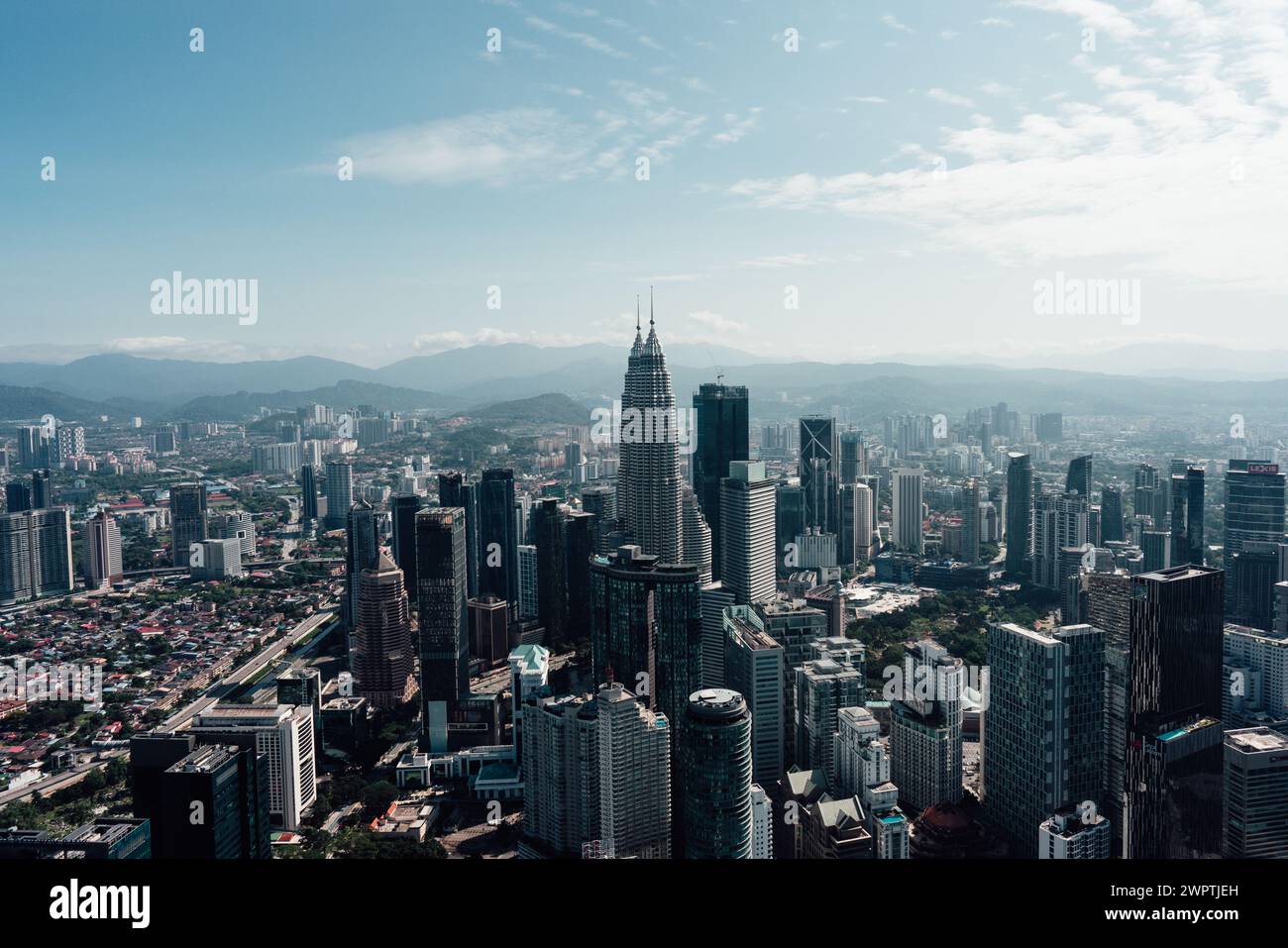 Ein Blick aus der Vogelperspektive von Kuala Lumpur, Malaysia. Stockfoto