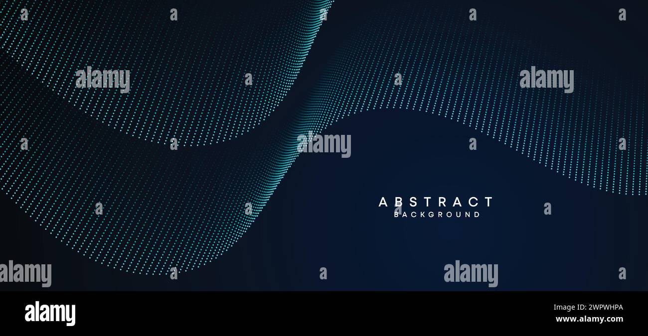 Abstrakter blauer grüner Verlauf fließender Punkt Wellenende Partikel geometrische Technologie Hintergrund digitale Website-Header Futuristisch Lila Rosa Verlauf gepunktet Stock Vektor