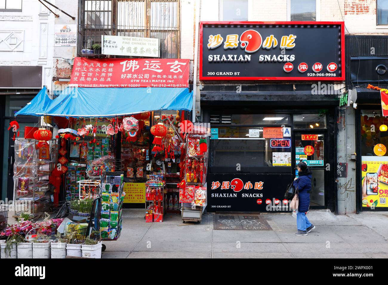 Shaxian Snacks 沙县小吃, 300 Grand St, GTW Tea & Water, New York, New York, NYC Ladenfront eines chinesischen Franchise-Restaurants in Manhattan Chinatown. 紐約 Stockfoto