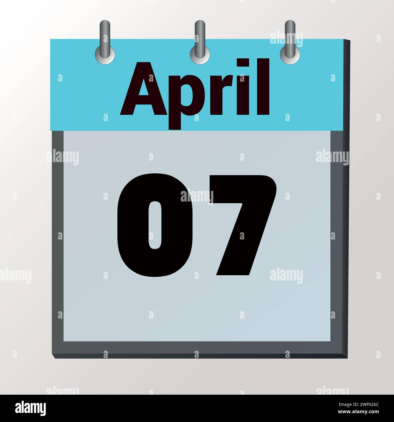 Tag im Kalender, Vektorbildformat, April 07 Stock Vektor