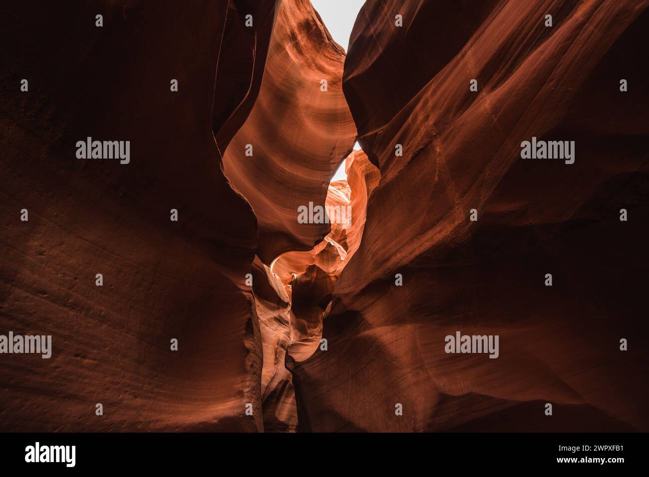 Rote Sandsteinformationen am Lower Antelope Canyon in Lechee, Arizona Stockfoto