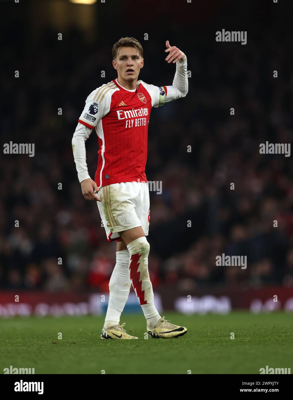 London, Großbritannien. März 2024. Martin Odegaard (A) beim Spiel Arsenal gegen Brentford EPL am 9. März 2024 im Emirates Stadium, London, UK. Quelle: Paul Marriott/Alamy Live News Stockfoto