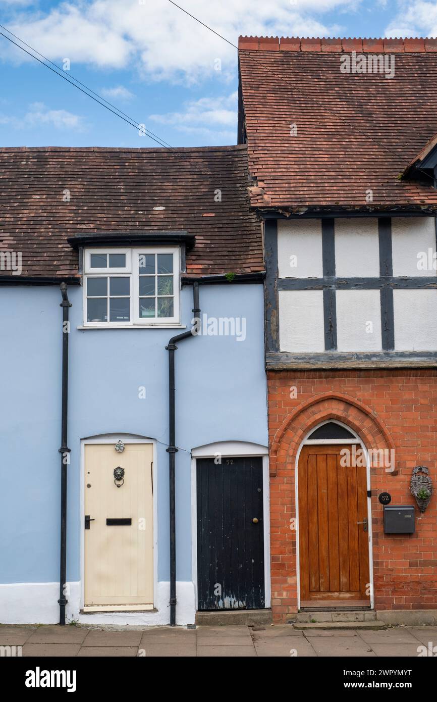 Drei Haustüren. Shipston auf Stour, Warwickshire, England Stockfoto