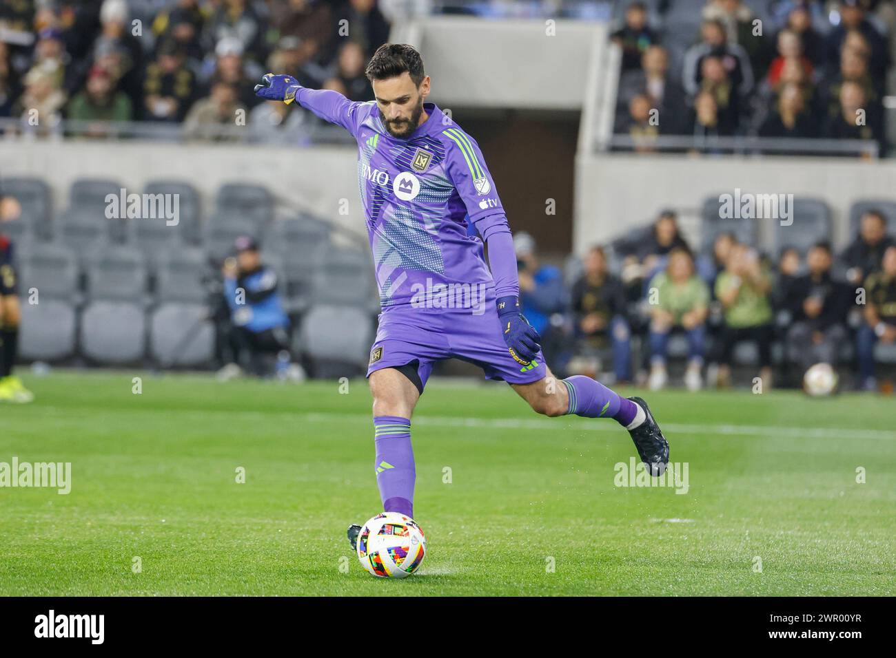 Los Angeles, Usa. März 2024. Los Angeles FC Torhüter Hugo Lloris Nummer 1 in Aktion während eines MLS-Fußballspiels im BMO Stadium. Quelle: SOPA Images Limited/Alamy Live News Stockfoto
