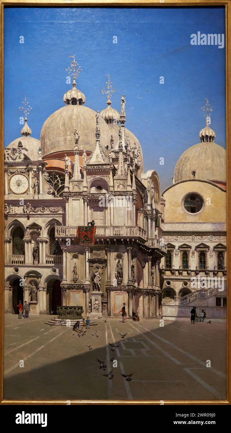 „Innenhof des Dogenpalastes in Venedig“, 1883, Martin Rico (1833-1908) Stockfoto