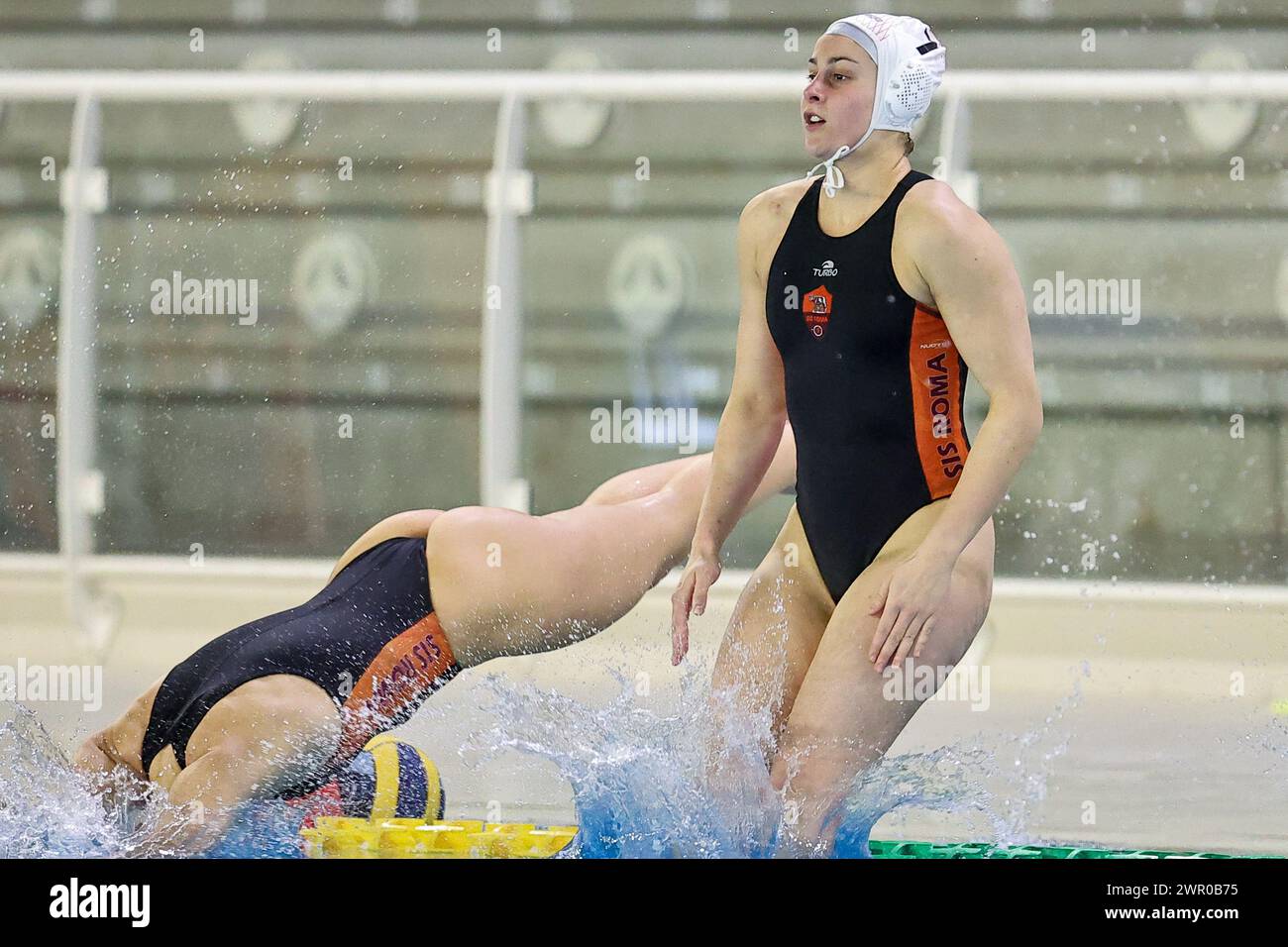 Domitilla Picozzi (SIS Roma) beim Spiel SIS Roma gegen Ekipe Orizzonte, Waterpolo Women's Champions League in Rom, Italien, 09. März 2024 Stockfoto