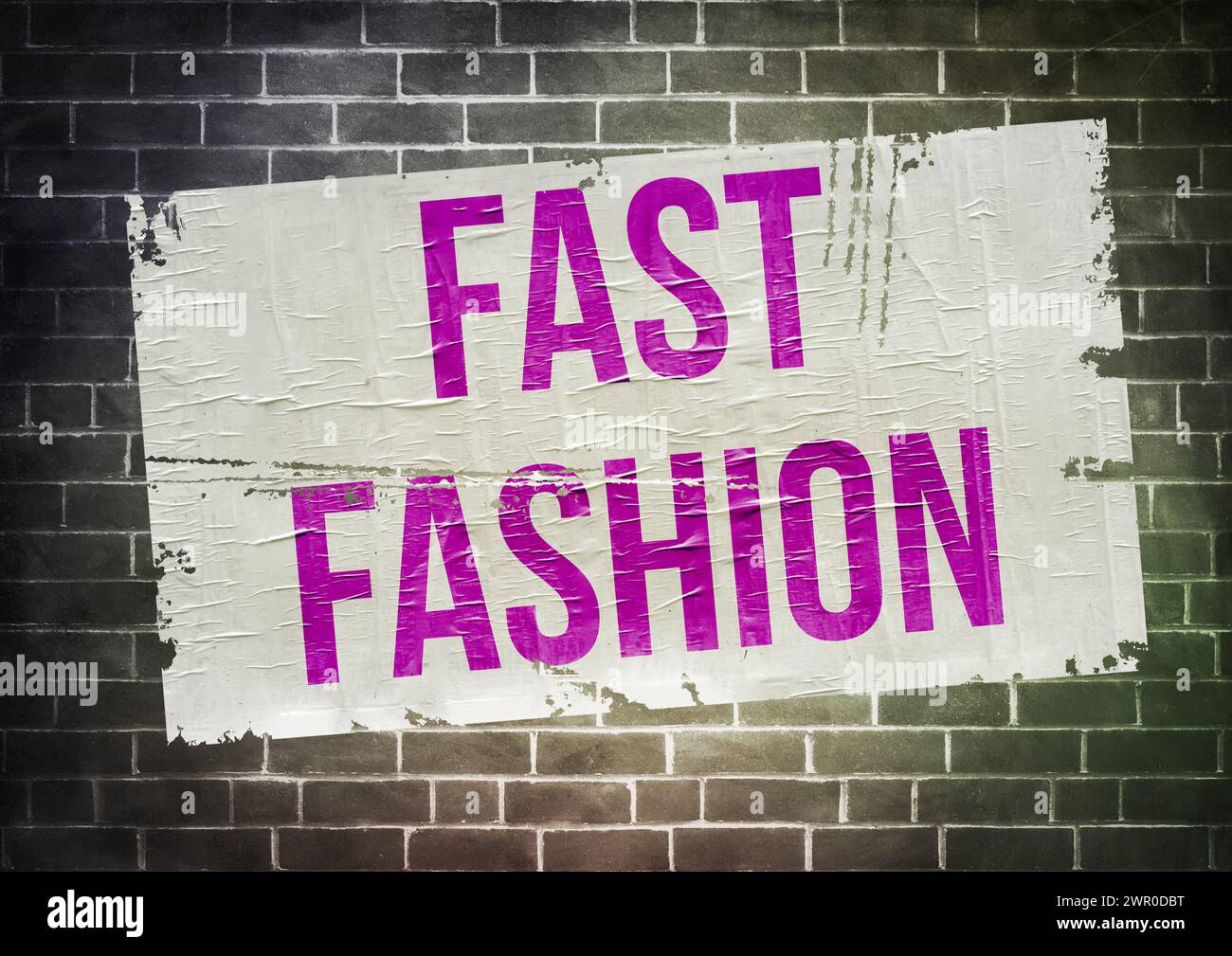 Fast Fashion – Posterbotschaft Stockfoto