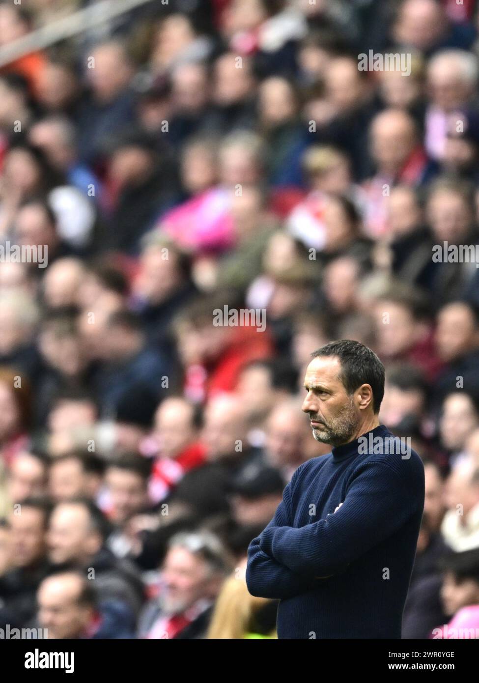 AMSTERDAM - Ajax Trainer John va't Schip während des niederländischen Eredivisie-Spiels zwischen Ajax Amsterdam und Fortuna Sittard in der Johan Cruijff Arena am 10. März 2024 in Amsterdam, Niederlande. ANP OLAF KRAAK Stockfoto