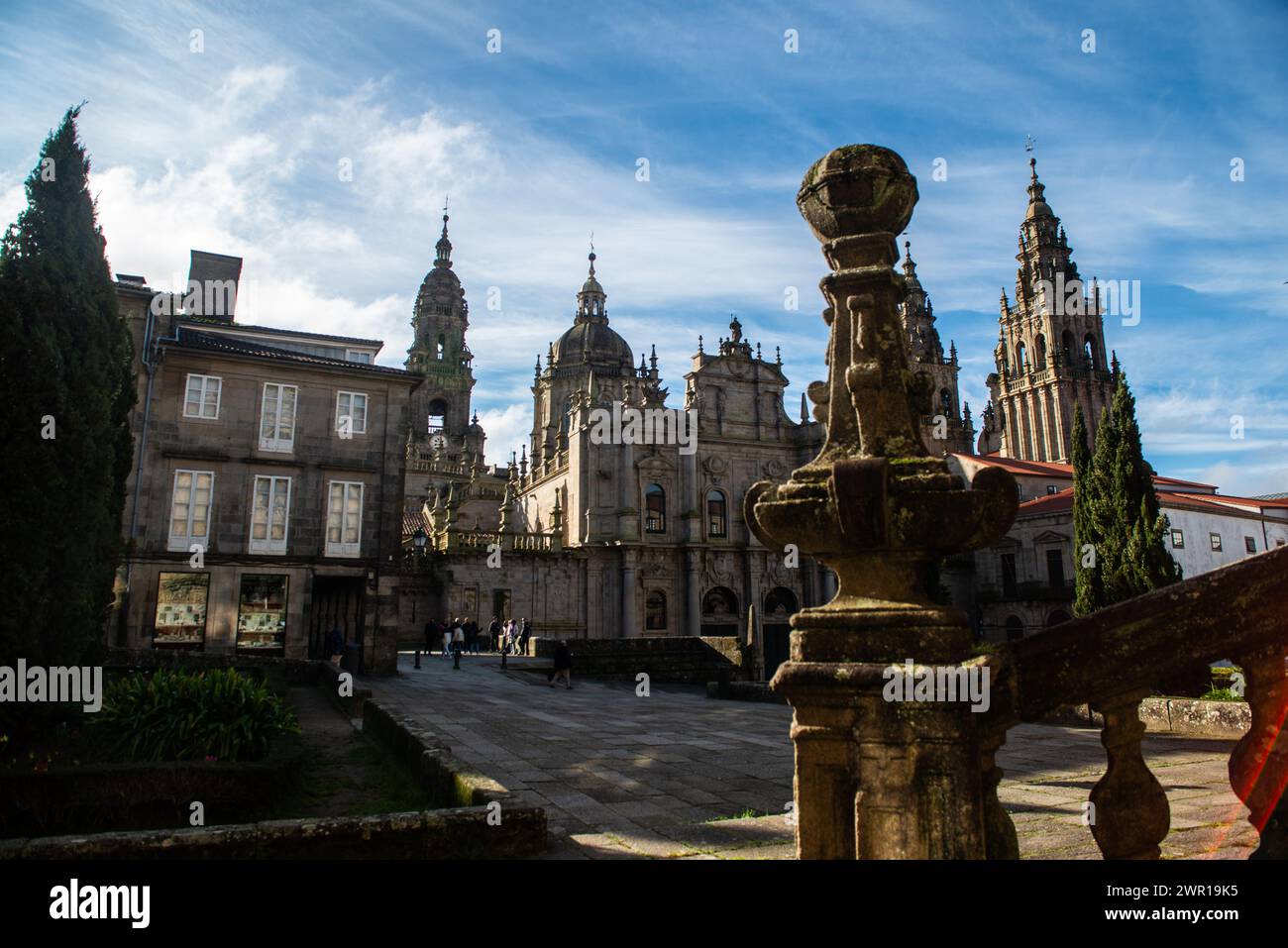 Kathedrale von San Martino Pinario Kloster Garten, Santiago de Compostela, Galicien, Spanien Stockfoto