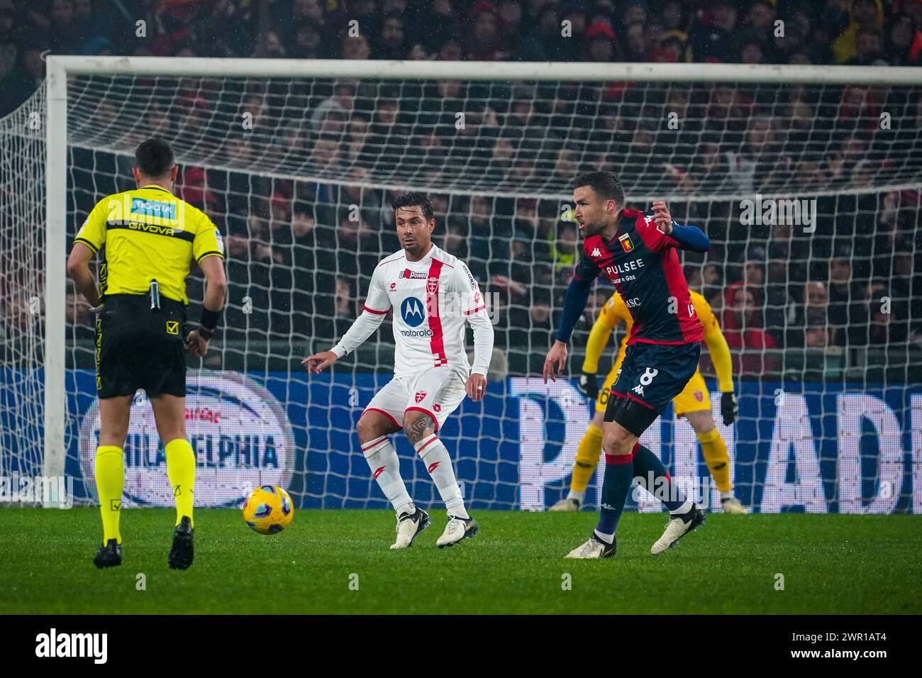 Genua, Italien. März 2024. Kevin Strootman, während des CFC Genoa vs AC Monza, Serie A, im Luigi Ferraris Stadium. Quelle: Alessio Morgese/Alessio Morgese/Emage/Alamy Live News Stockfoto