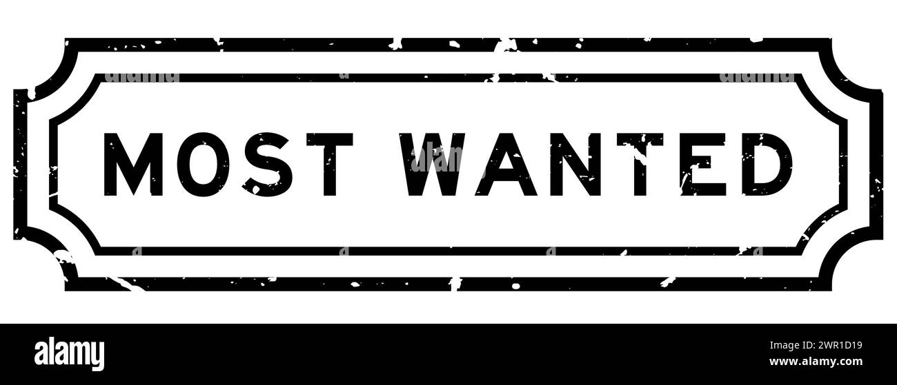 Grunge schwarzer Stempel mit dem meistgesuchten Wort auf weißem Hintergrund Stock Vektor