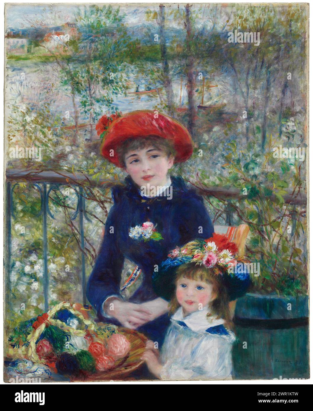 Two Sisters (on the Terrace), Öl auf Leinwand, 1881, Art Institute of Chicago Pierre-Auguste Renoir Stockfoto