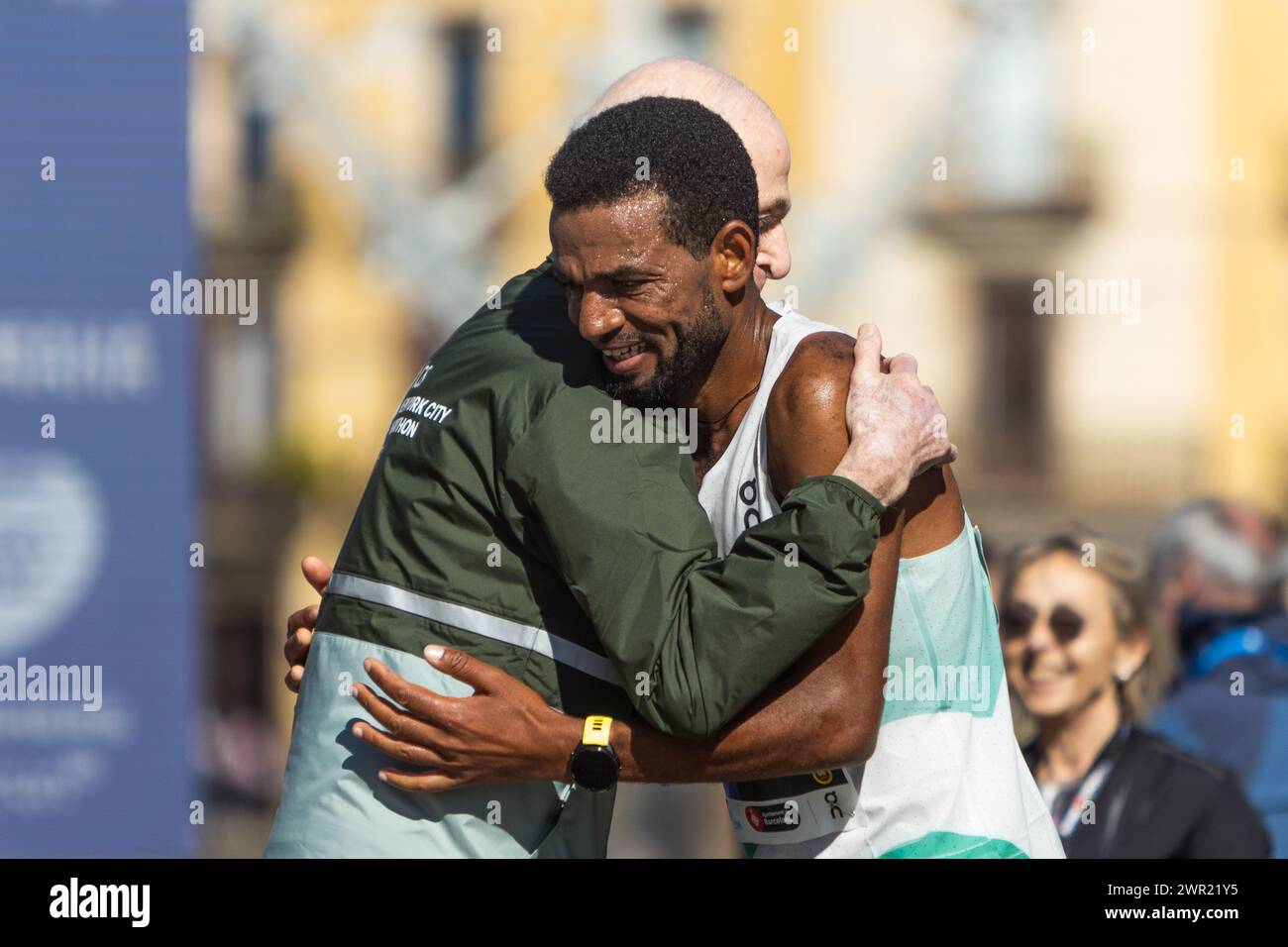 Barcelona, Spanien. März 2024. Abraham Tadesse während des Zürcher Marato Barcelona 2024 am 10. März 2024 in Barcelona, Spanien. (Foto: Judit Cartiel/PRESSINPHOTO) Credit: PRESSINPHOTO SPORTS AGENCY/Alamy Live News Stockfoto