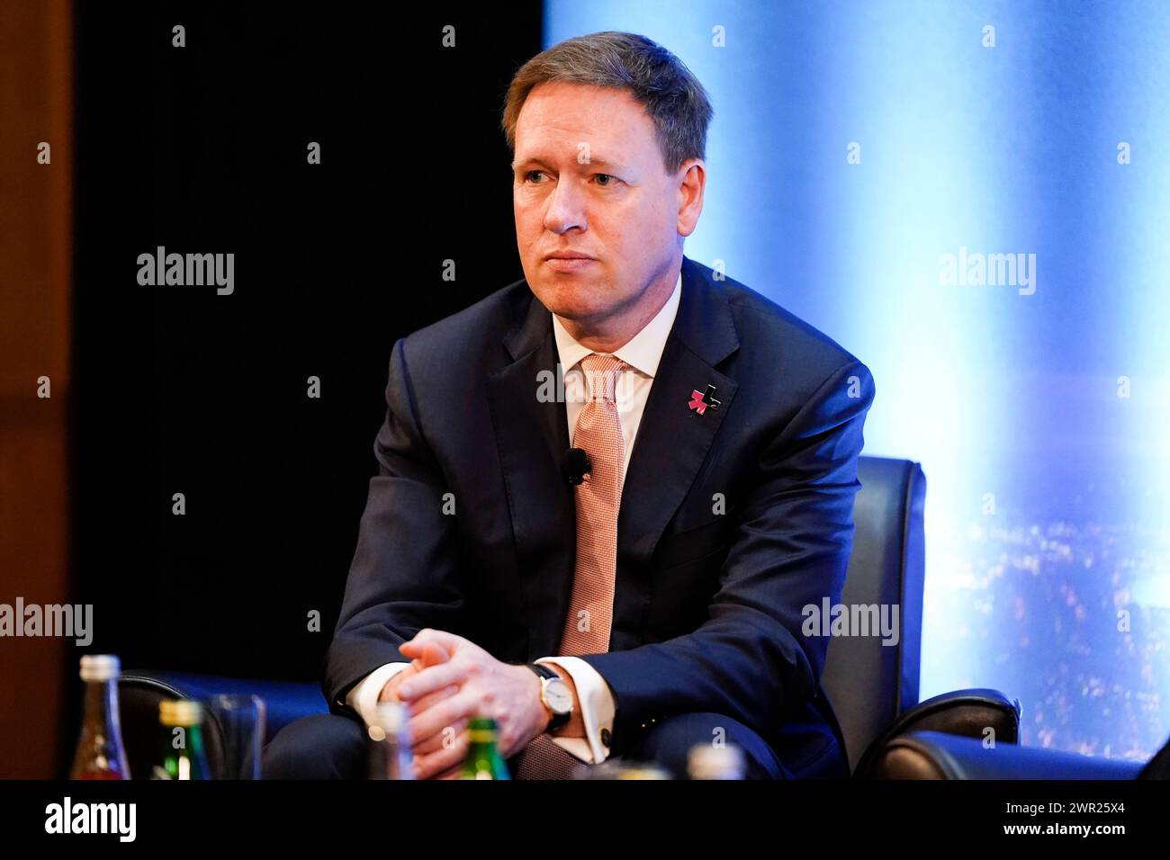 New York, New York USA 03/08/2024 CEO de Beers Group Al Cook beim de Beers Group Ambassadors' Breakfast am 8. März 2024 im Sofitel Hotel in New York, NY. Foto von Jennifer Graylock-Graylock.com Stockfoto